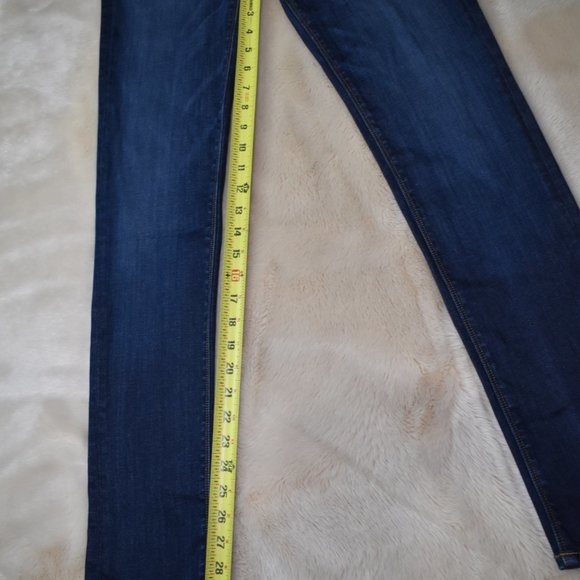 Hudson Blair Tilda Straight Leg Skinny Mid Waist Dark Blue Denim Jeans 27 - Picture 7 of 11